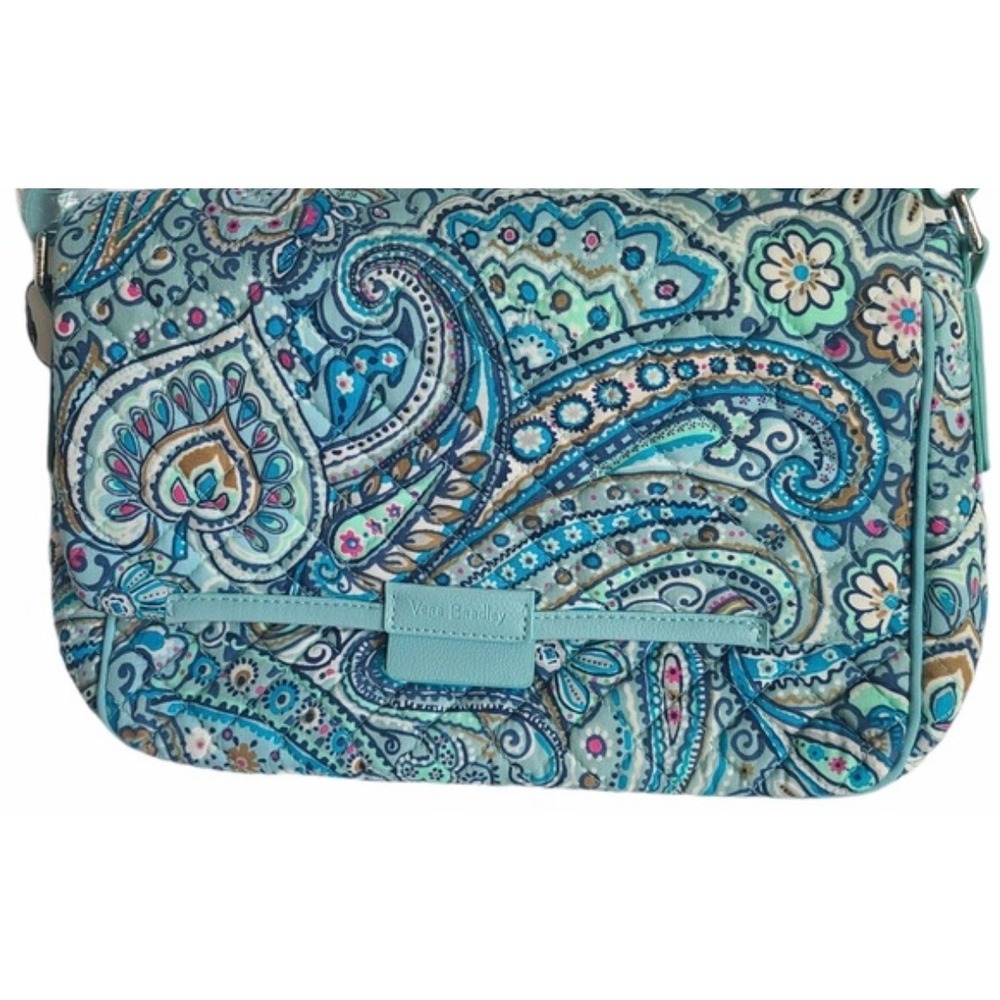 Vera Bradley Lilli Bell Paisley Quilted Crossbody Bag Blue Teal Messenger